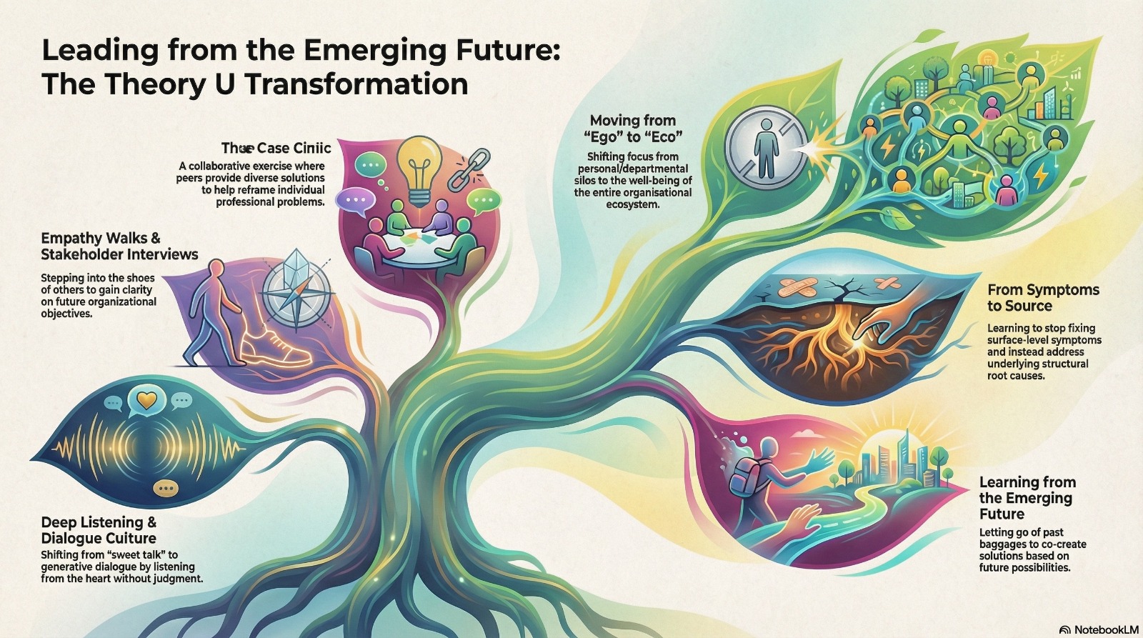 Leading from the emerging future workshop infographic